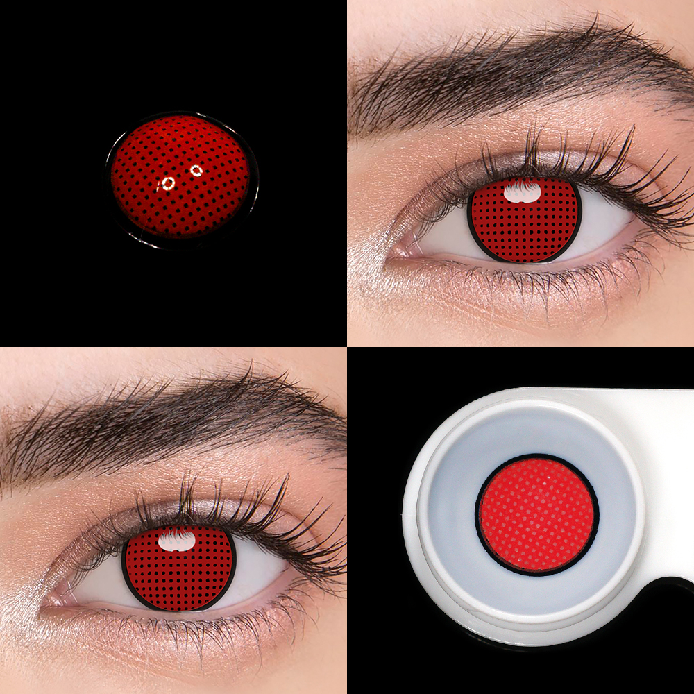 Red Mesh Cosplay Contact Lens